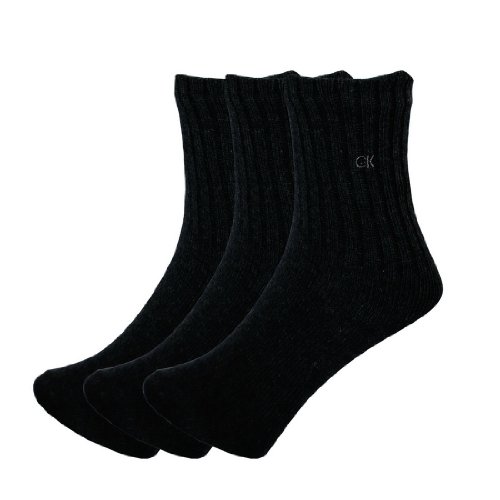 3 PACK: Mens Calvin Klein Thermal Winter Crew Socks - Black (Size: UK:6.5-11.5 Eu:39-46 US:7-12)