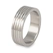 Grooved Brushed and Polished Stainless Steel Ring (7.0mm) - Sizes 9 - 13
