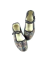Brokat-Ballerina CHINA FLAT schwarz-gold
