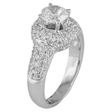 1.00 CT DIAMOND ANTIQUE STYLE ENGAGEMENT RING SETTING MADE IN 18K WHITE GOLD, pave set