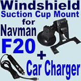 Vehicle Windshield / Suction CUP Mount for Navman F20 / F20 Europe / F30 / F40 Europe / F50 / F50 Europe / N20 / N40i / N60i + Car Charger