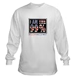 American Flag I AM THE 99% OWS Occupy Wall Street Protest White Long Sleeve T-Shirt MEDIUM