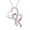 Sterling Silver With 10 KT Pink Gold Round Diamond Double Heart Pendant (1/10 cttw)