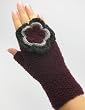 Handmade Artisan Pure Alpaca Natural Fiber Gloves - Dark Purple Grape (100% Knitted by hand/one-of-a-kind)