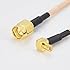 RF coaxial coax cable assembly SMA male to MCX male right angle 6''