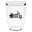 Red Motorcycle 16 oz Insulated Beverage Tumbler, Clear