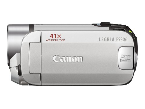 Canon LEGRIA FS 306 DVC-Camcorder (SDHC-Slot, 41-fach Advanced Zoom, 6,7 cm (2,7 Zoll) Widescreen Display) silber