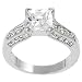 Tressa Silvertone Princess-cut and Pave-set Cubic Zirconia Ring