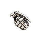 Silver Star "Grenade" Chrome Metal Belt Buckle