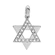 Platinum Star of David Pendant