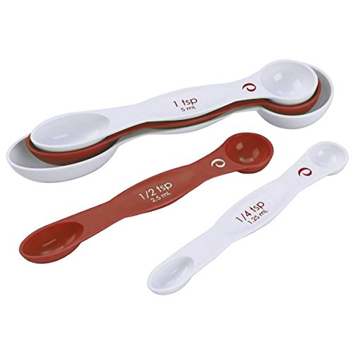 Prepworks 5 Piece White and Red Measuring Spoon Set