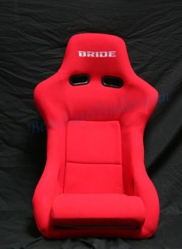 Pair of Bride Zeta Ii 2 Low Max Seats w/ Black Frp Red Cloth W Sliders & Mounts