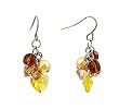 Earrings - E20 - Swarovski Crystal Heart & Pearl Cluster ~ Topaz