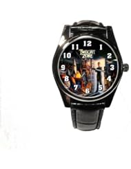 THE TWILIGHT ZONE NOVELTY SHOP WATCH UNISEX MENS WOMANS WITH BLACK CROCO BAND & ROUND FACE
