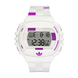 Adidas Originals Unisex White And Purple Checked Digital Nyc Watch - ADH6113 Adidas Originals Unisex White And Purple Checked Digital Nyc Watch - ADH6113