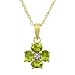 14k Yellow Gold Peridot Floral Pendant