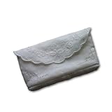 White Linen Eye Glass Case or Handkerchief Pouch