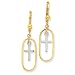 14k Two-Tone Cross Dangle Earrings