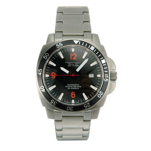 AVIATOR 40018-50-08 // Automatik Pilotenuhr // Edelstahlgehäuse // Saphirglas, Glasboden // 10 atm wasserdicht, Edelstahlband