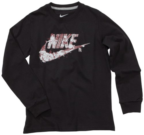 NIKE Jungen Lang&auml;rmliges Shirt Streetball Logo, black/dk grey heather, M, 437182 Preisvergleich