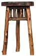 Log Wood Round Table With Bark 17.5" x 24"