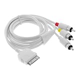 SNY AV3 Composite Audio Video AV Cable for Apple iPhone 1G, iPod Touch, iPod Classic and iPod nano 3G, White