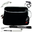 Kindle DX Kroo Microfiber Black Extra Pocket Carrying Case + USB Data Cable + Black Car Charger + Black E-Reader Light + Determination Strap (Combo)