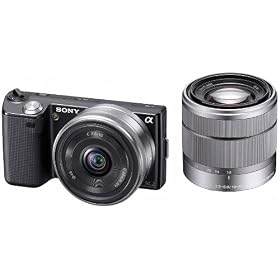 Sony NEX5DB Alpha Compact System Camera - 16mm F2.8 and 18-55mm F3.5-5.6 OSS Lens Black