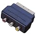 Scart Adaptor with 3 Phono Sockets (Audio Video In) - Black