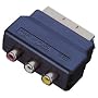 Scart Adaptor with 3 Phono Sockets (Audio Video In) - Black