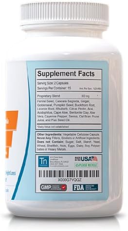 Trusted Nutrients 15-Day Colon Cleanse: All Natural Detox Plus Weight Loss Formula - 3 Bottles