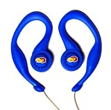 University of Kansas SportClip Earphones with Wind Up Storage Case for MP3, CD, DVD Players, Blue