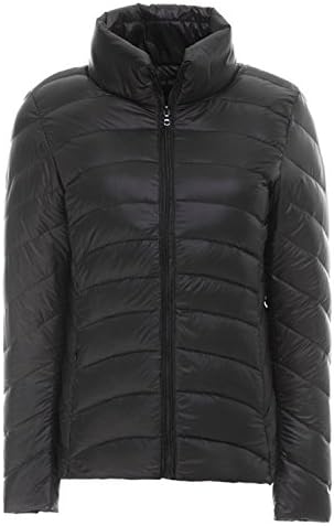 Demetory Women's Lightweight Stand Collar Gray Down Jacket Coat Winter Outwear