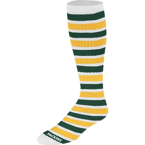 Reebok Green Bay Packers Women's Striped Tube Socks Medium