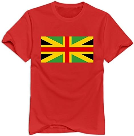 Anglo Jamaican Flag 100% Cotton Men - LRed T-shirt
