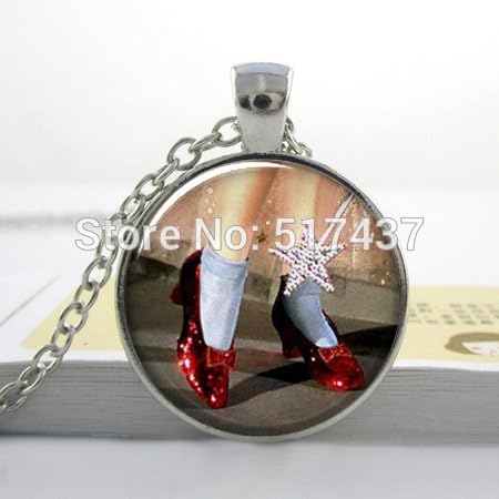 Pretty Lee Ruby Slippers Oz Pendantoz Necklace Pendant Wizard Of Oz Jewelryglass Dome Jewelry