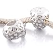 Andante-Stones 925 Silber Bead im Erdbeere Design Element Kugel f�r European Beads + Organzas�ckchen