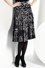 Knee Length Animal Print Panelled Skirt