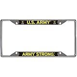 Military U.S. Army License Plate Frame, 6.25" x 12.25"/Small, Black