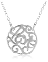 Sterling Silver "Love" Filigree Pendant Necklace, 18"