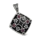 Carolyn Pollack Sterling Silver Fabulous Fuchsias Ruby and Agate Enhancer