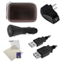 GTMax 5 IN 1 Charger Bronze Case Cable LCD Protector Accessory Bundle Kit for Creative Labs Vado HD 720p, Vado HD 4GB 8GB Pocket Video Camcorder