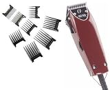 Oster Professional 76023-510 Fast Feed Clipper with Adjustable Blade + 8 piece comb set