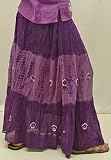 SKIRT - COTTON TIE-DYE PURPLE W/BELLS MD