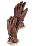 Hestra Sonata Womens Leather Ski Glove Glove Brown 7, Brown Leather