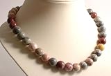Image of Ladies natural gemstone collection bead necklace - Flower Jasper