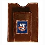 New York Islanders Brown Leather Money Clip with Cardholder
