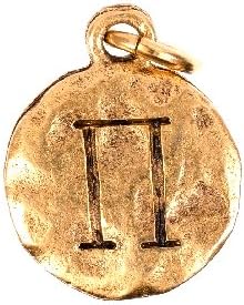 Chelsea Hill Charm, "Pi" Sorority Symbol Gold-Tone over Hammered Pewter Charm