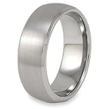 Beveled Edge Brushed Tungsten Carbide Ring (8.0mm) - Sizes 7 - 13