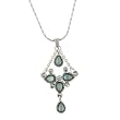 Silver & Indian Sapphire Pendant Necklace